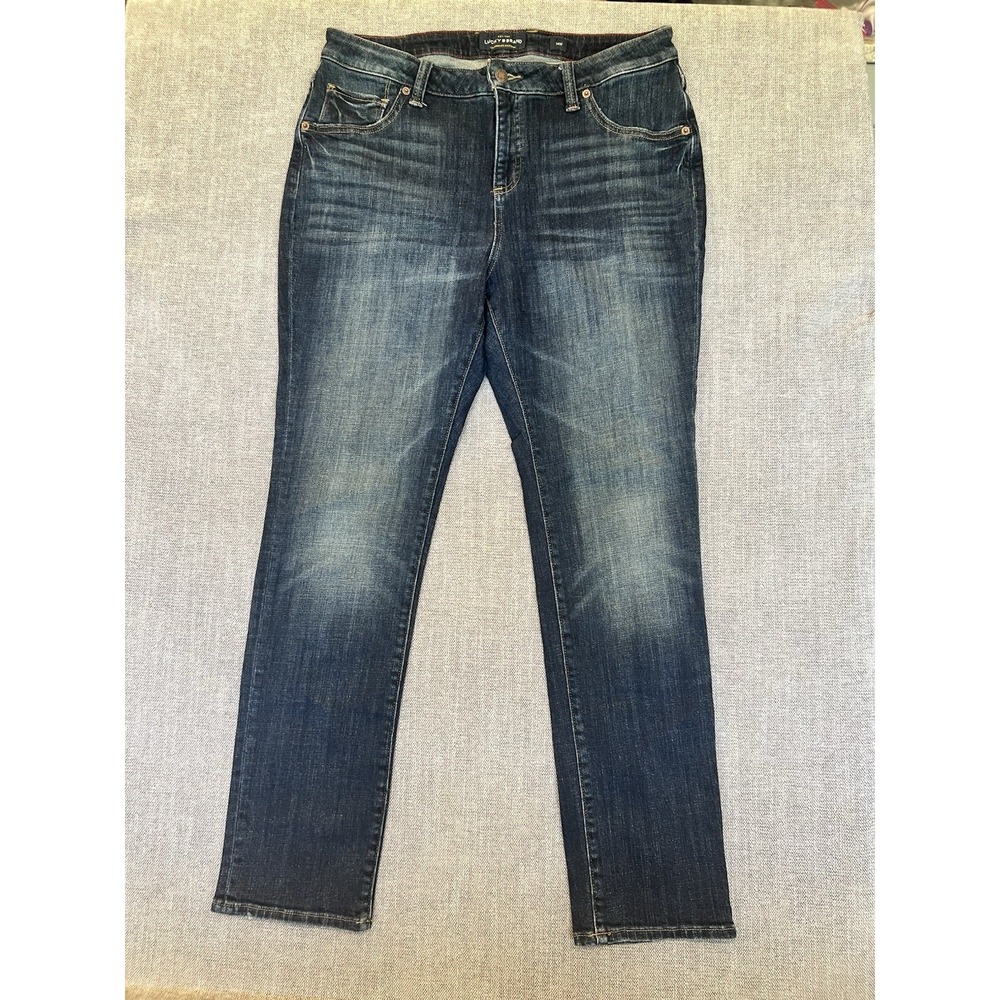 Lucky Brand Emma Straight Jeans Women's 14W Dark Wash Stretch Denim